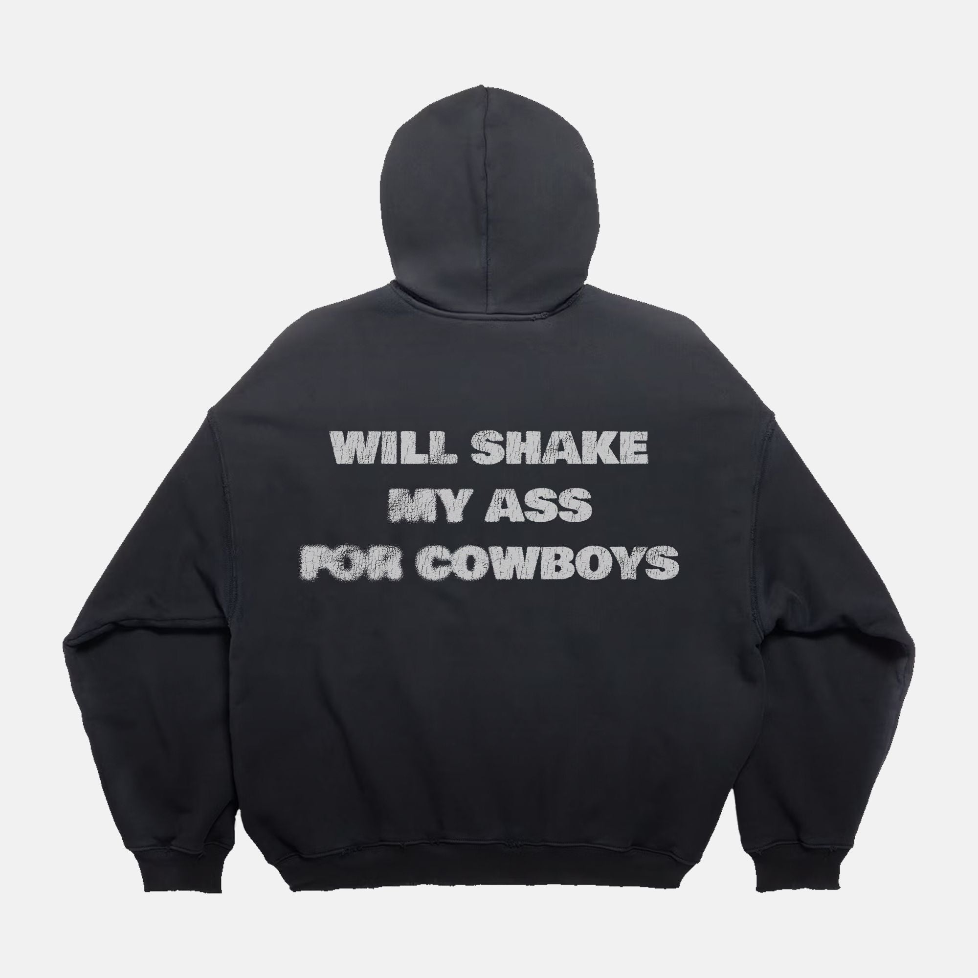 Boxy Distressed Hoodie PODpartner Smoky Black S