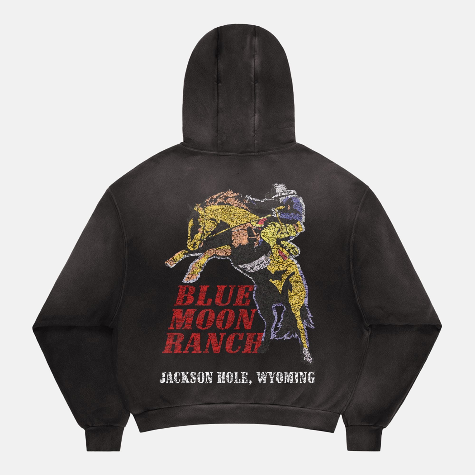 Sun Faded Pullover Hoodie PODpartner Smoky Black S