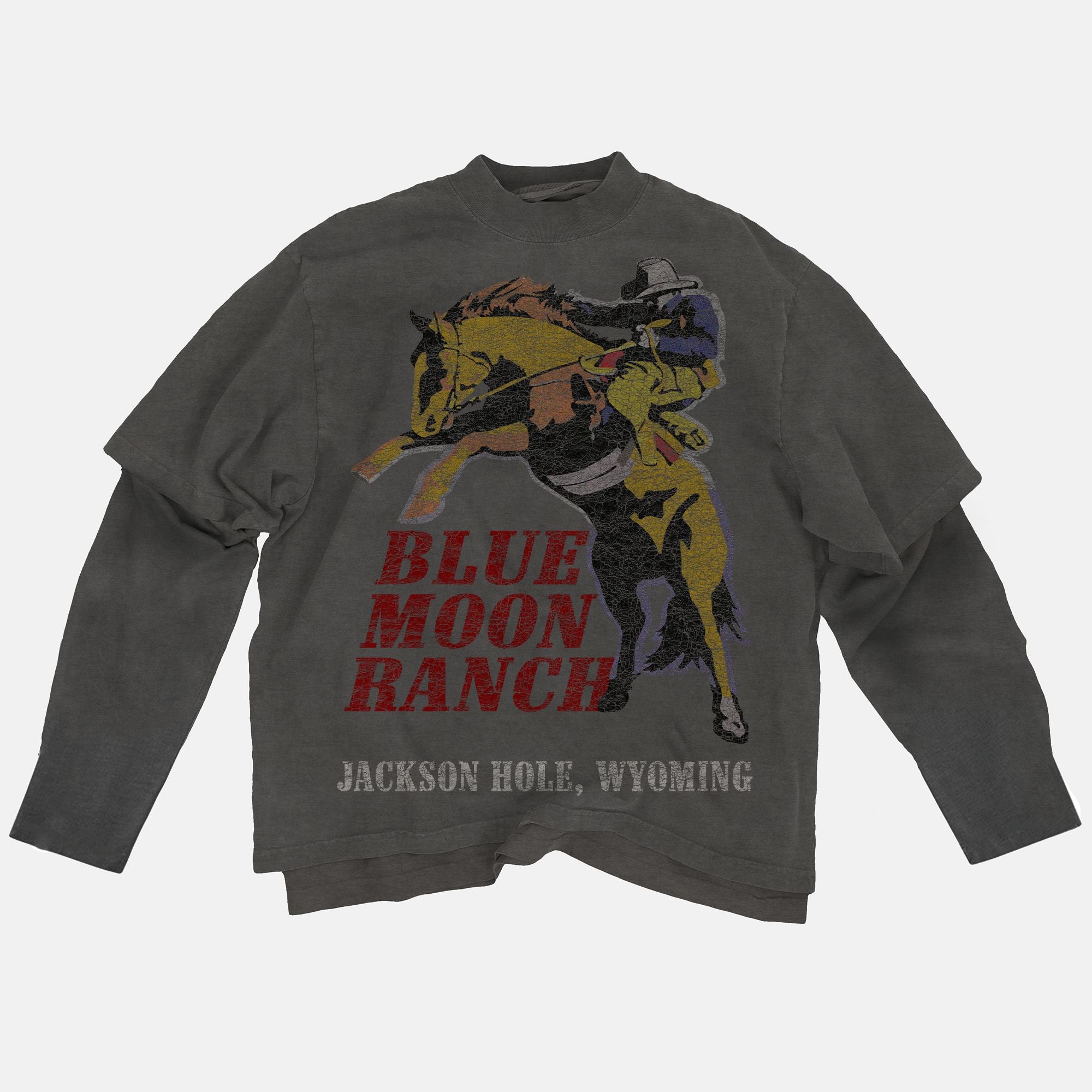 Faux-Layered Long Sleeve Tee PODpartner Dark Grey S