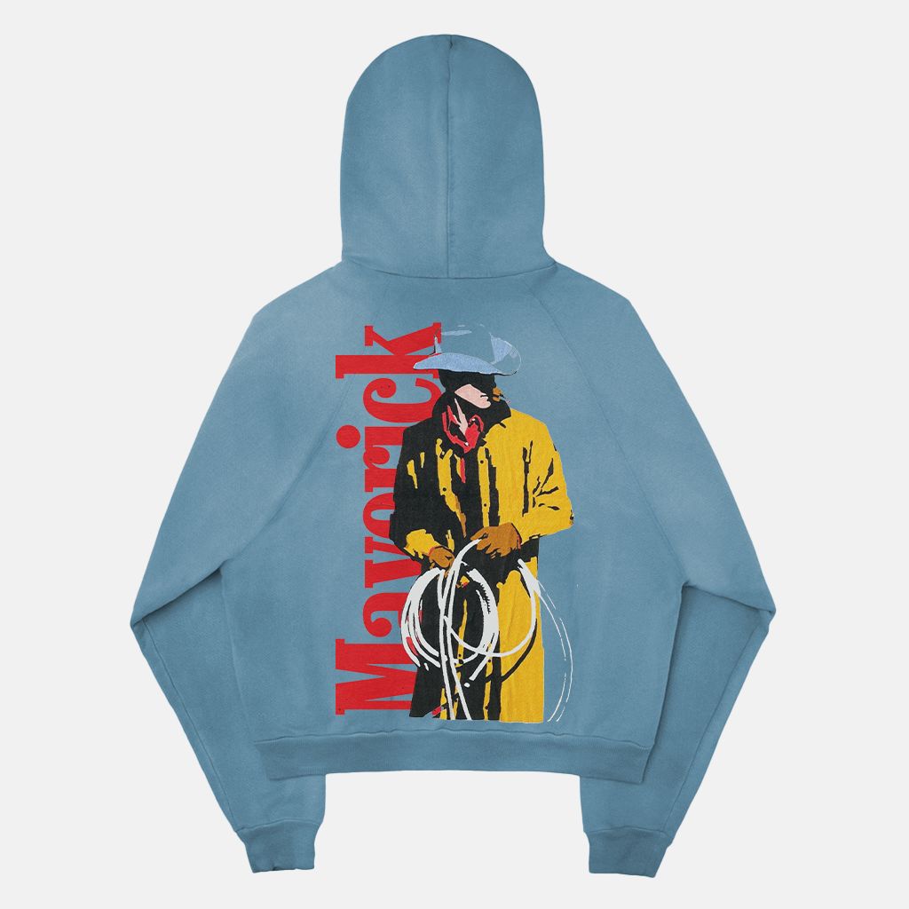 Super Heavyweight Washed Hoodie PODpartner Shadow Blue S