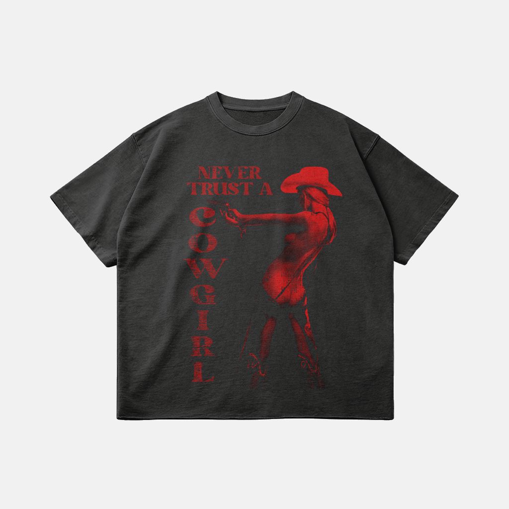 Oversized Raw Hem Tee PODpartner Dark Grey S