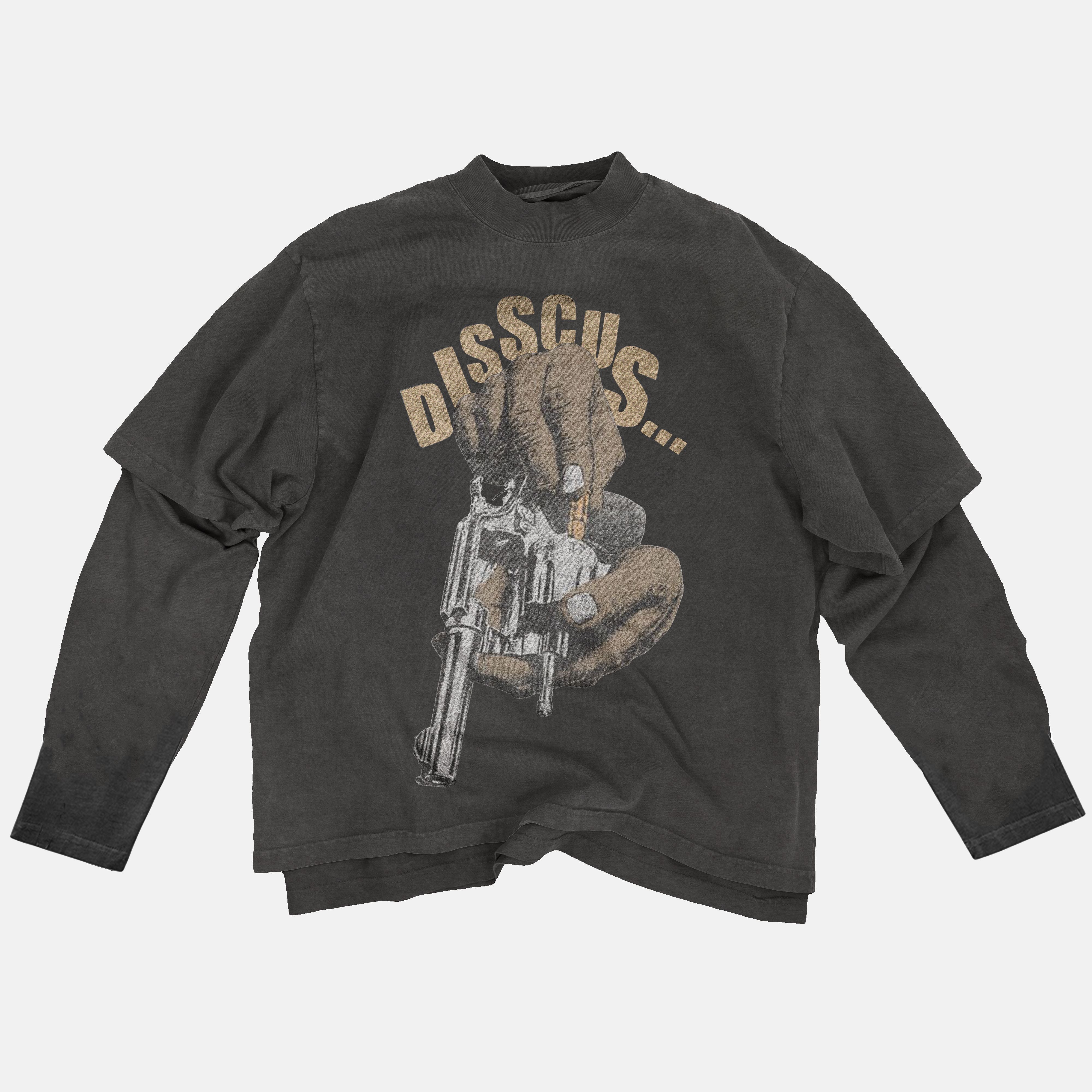 Faux-Layered Long Sleeve Tee PODpartner Dark Grey S