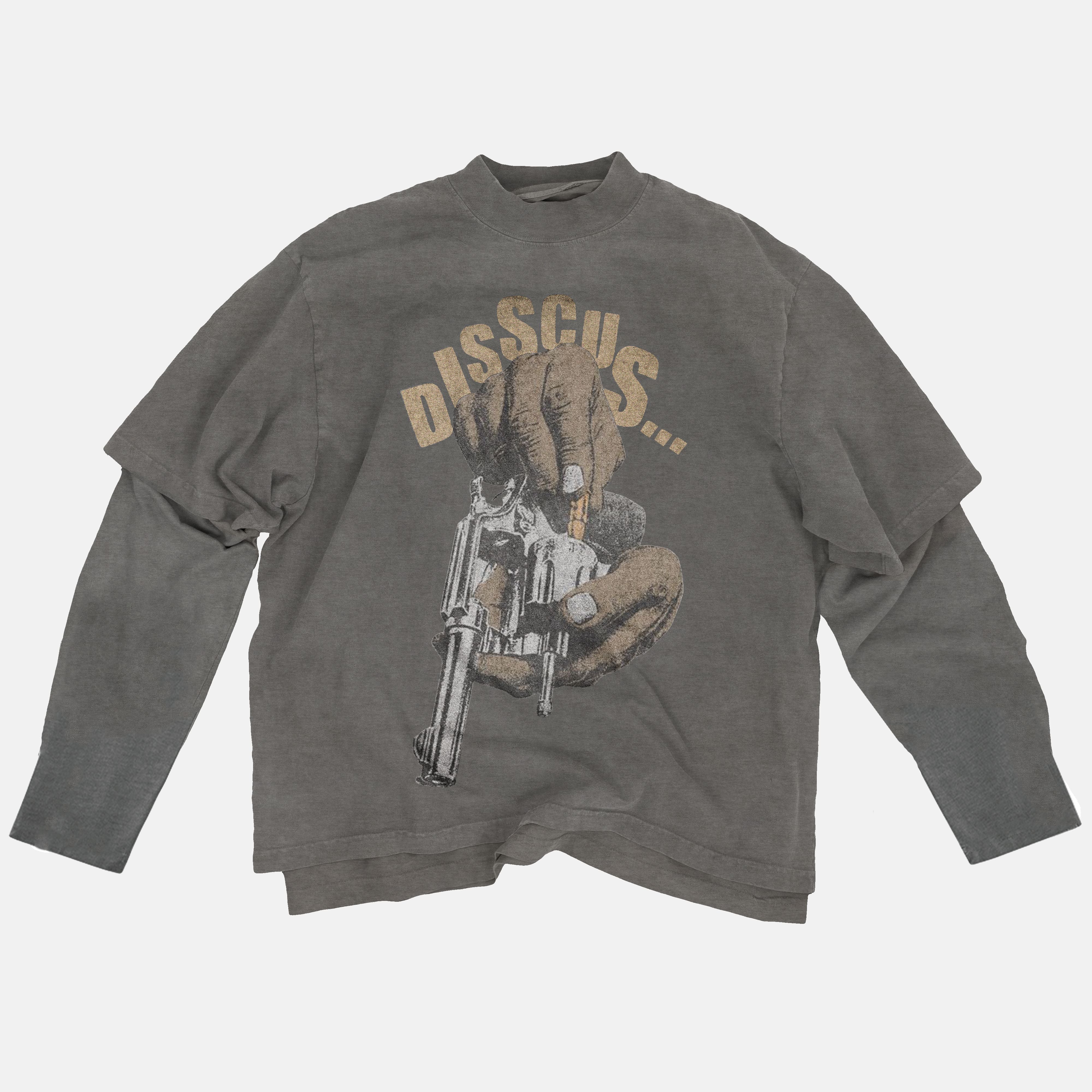 Faux-Layered Long Sleeve Tee PODpartner Light Grey S