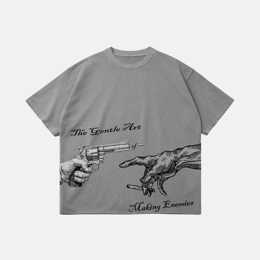 Oversized Raw Hem Tee PODpartner Light Grey S