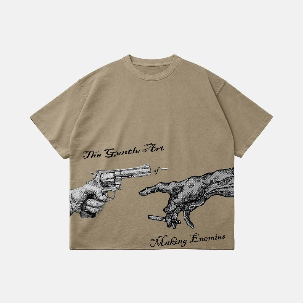 Oversized Raw Hem Tee PODpartner Khaki S