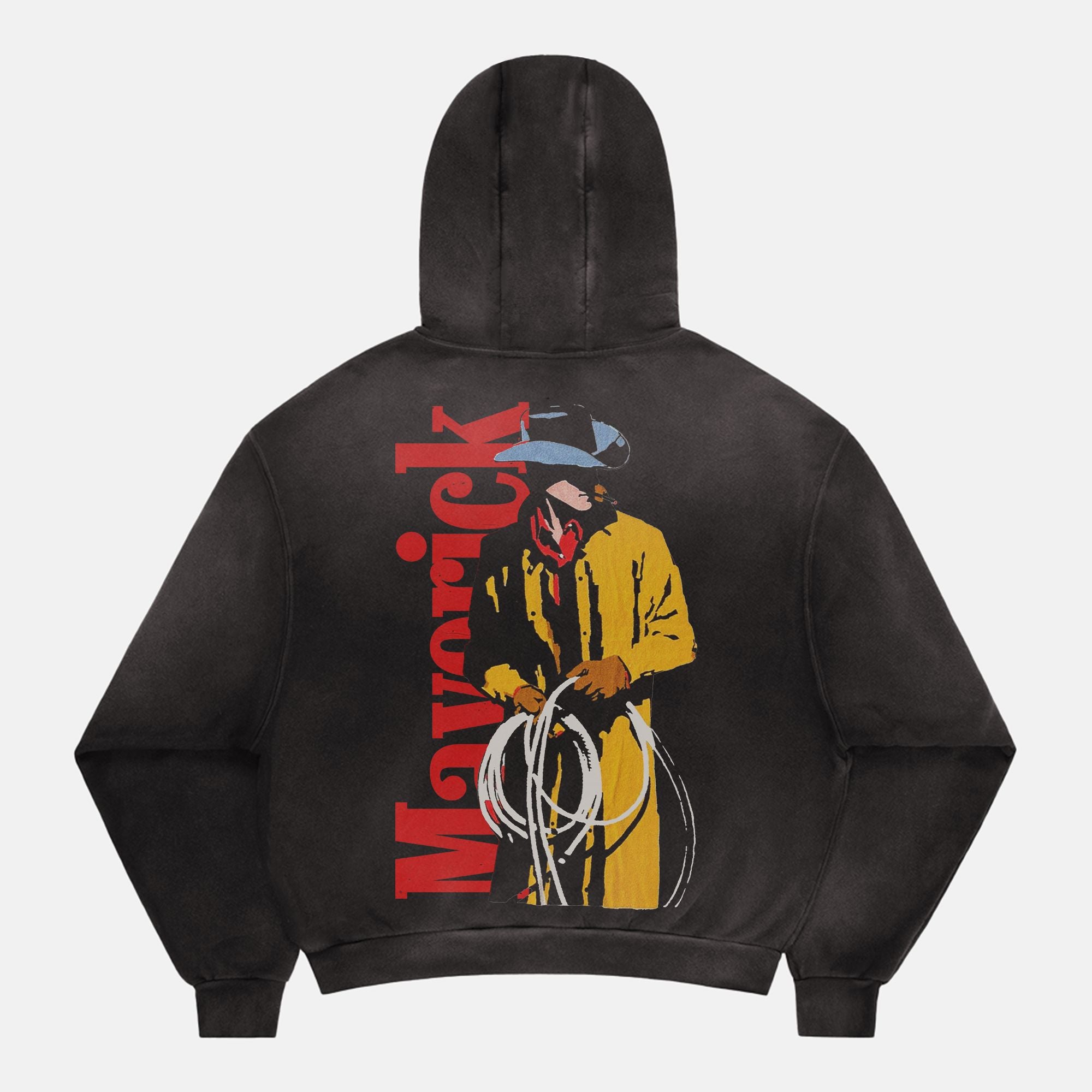 Sun Faded Pullover Hoodie PODpartner Smoky Black S
