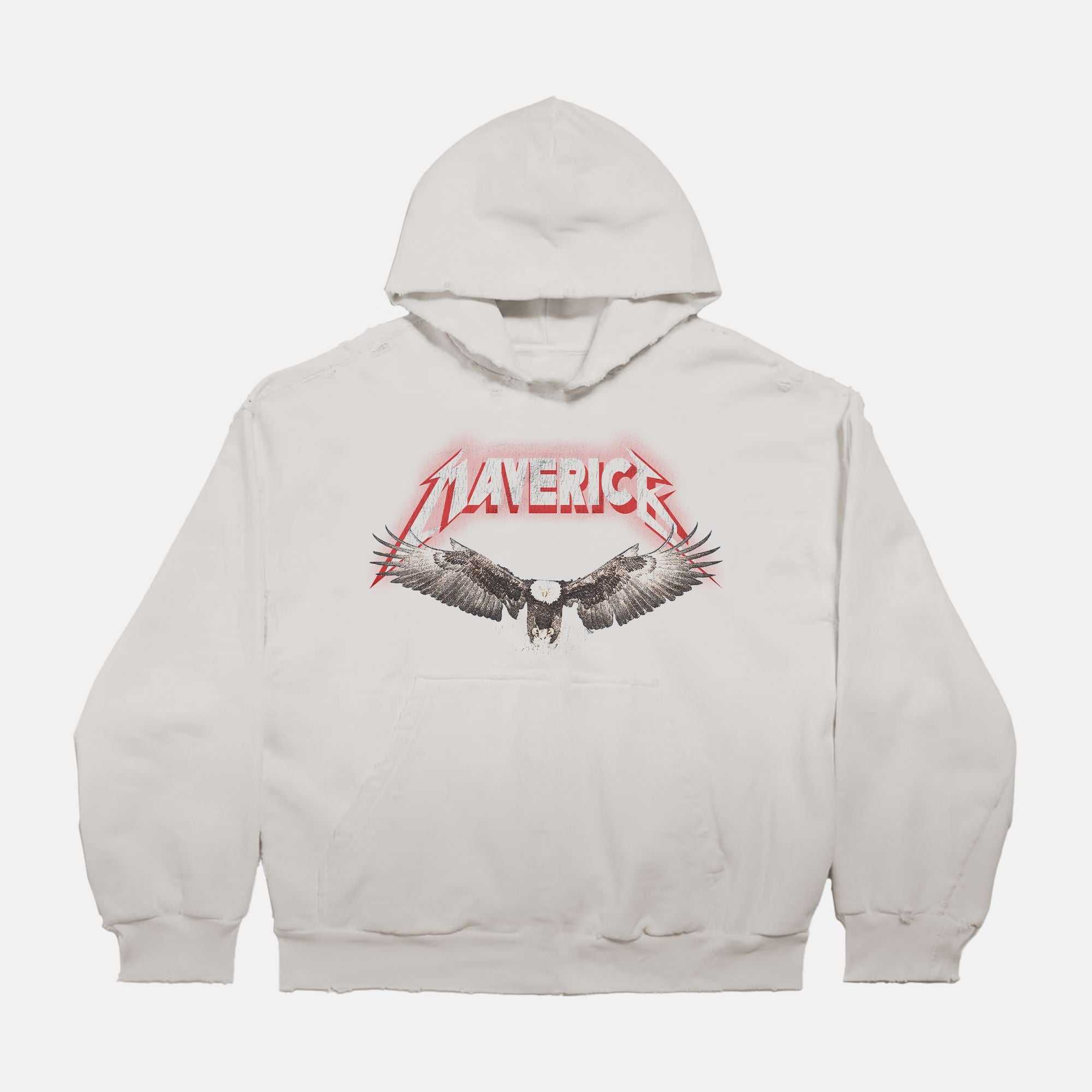 Sun Faded Boxy Distressed Hoodie PODpartner Light Beige S