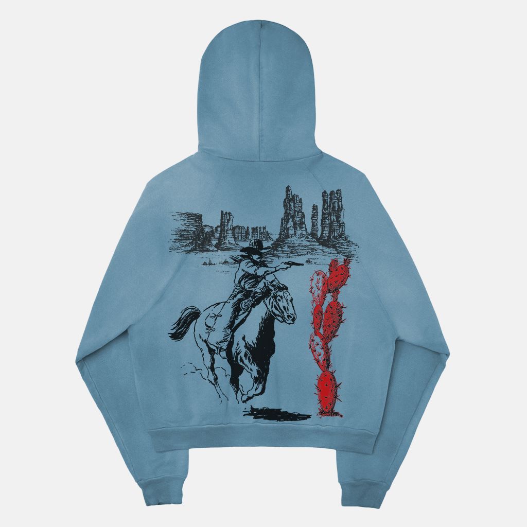 Super Heavyweight Washed Hoodie PODpartner Shadow Blue S