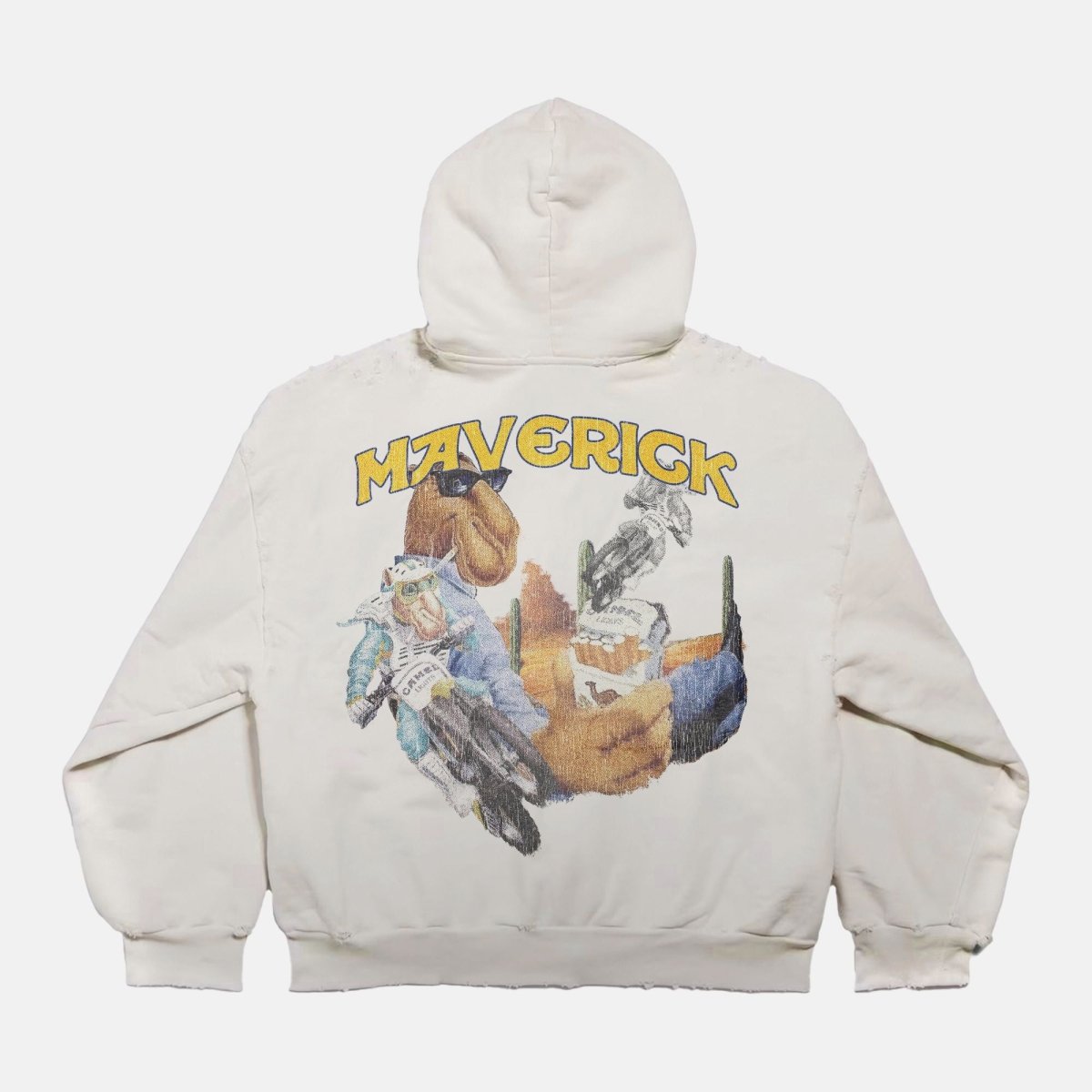 Boxy Distressed Hoodie - Maverick