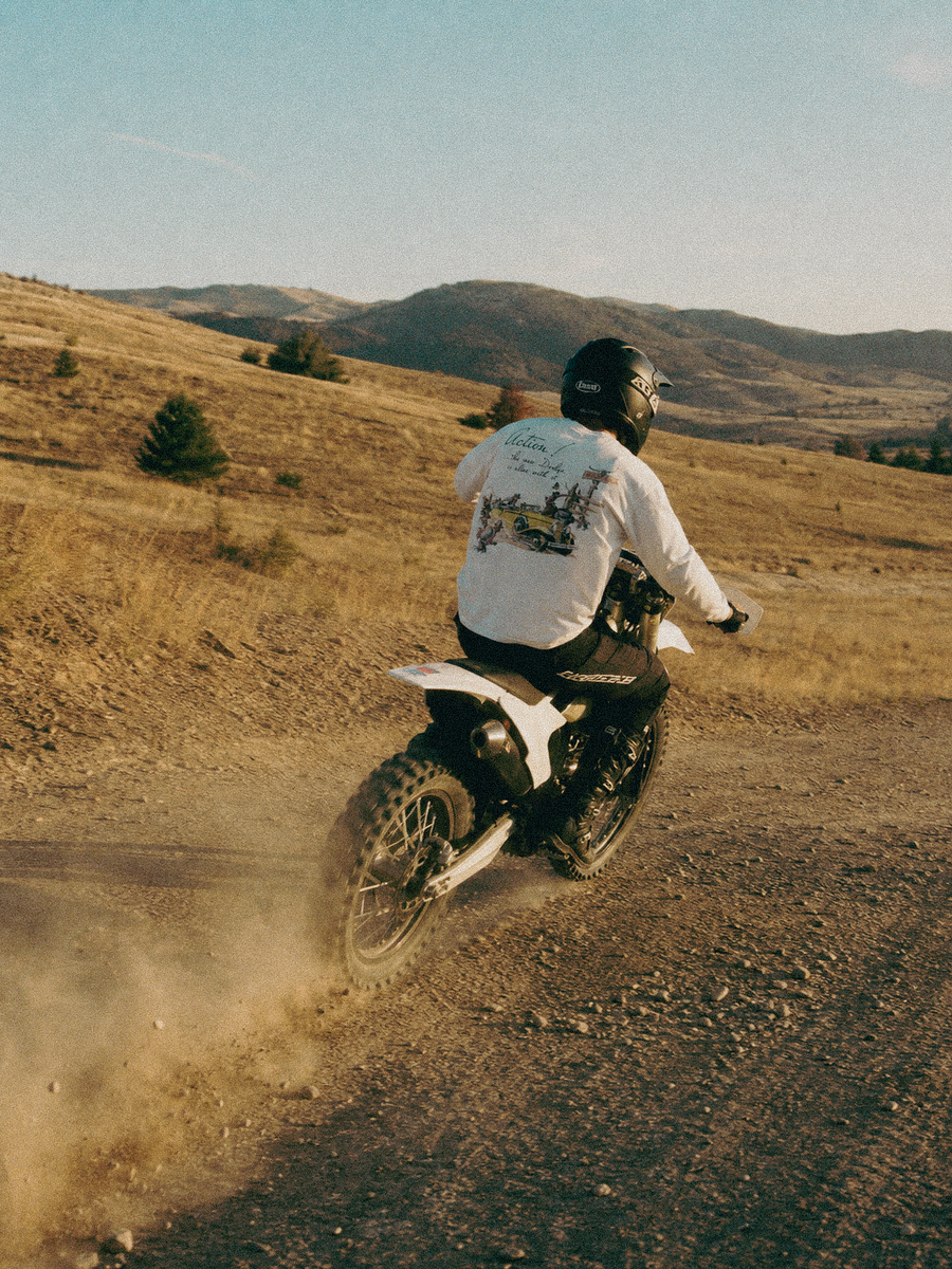 Full Throttle Boxy LS Tee styled on a model