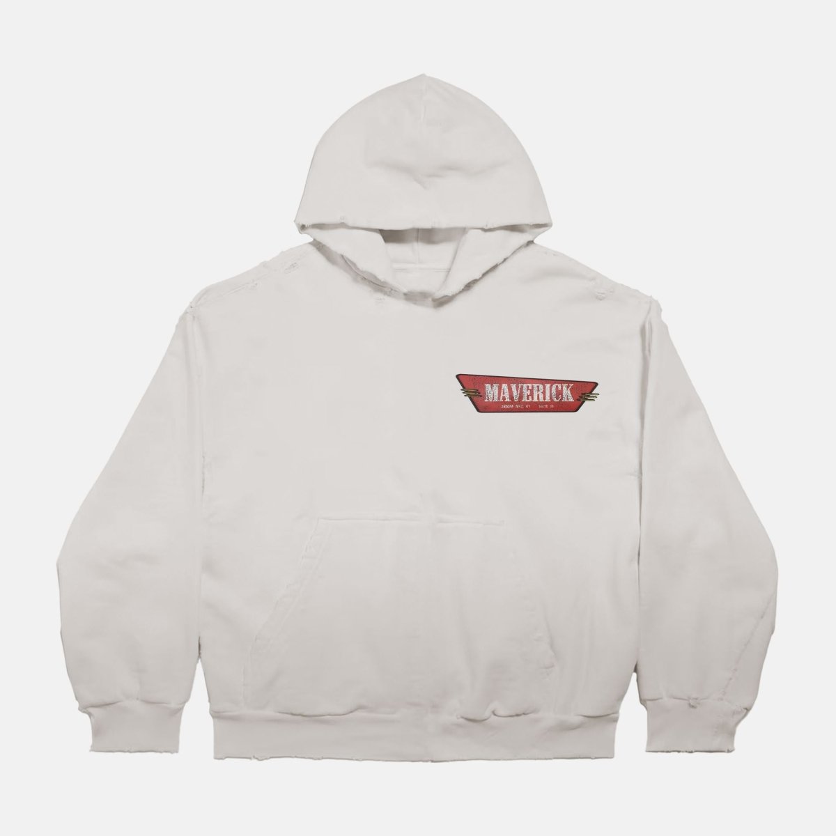 Sun Faded Boxy Distressed Hoodie - Maverick