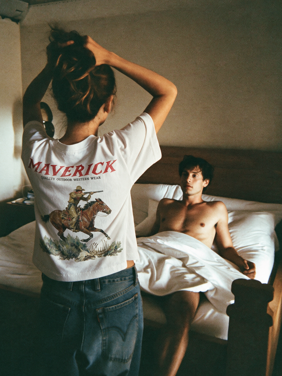 High Noon Boxy Tee styled on a model