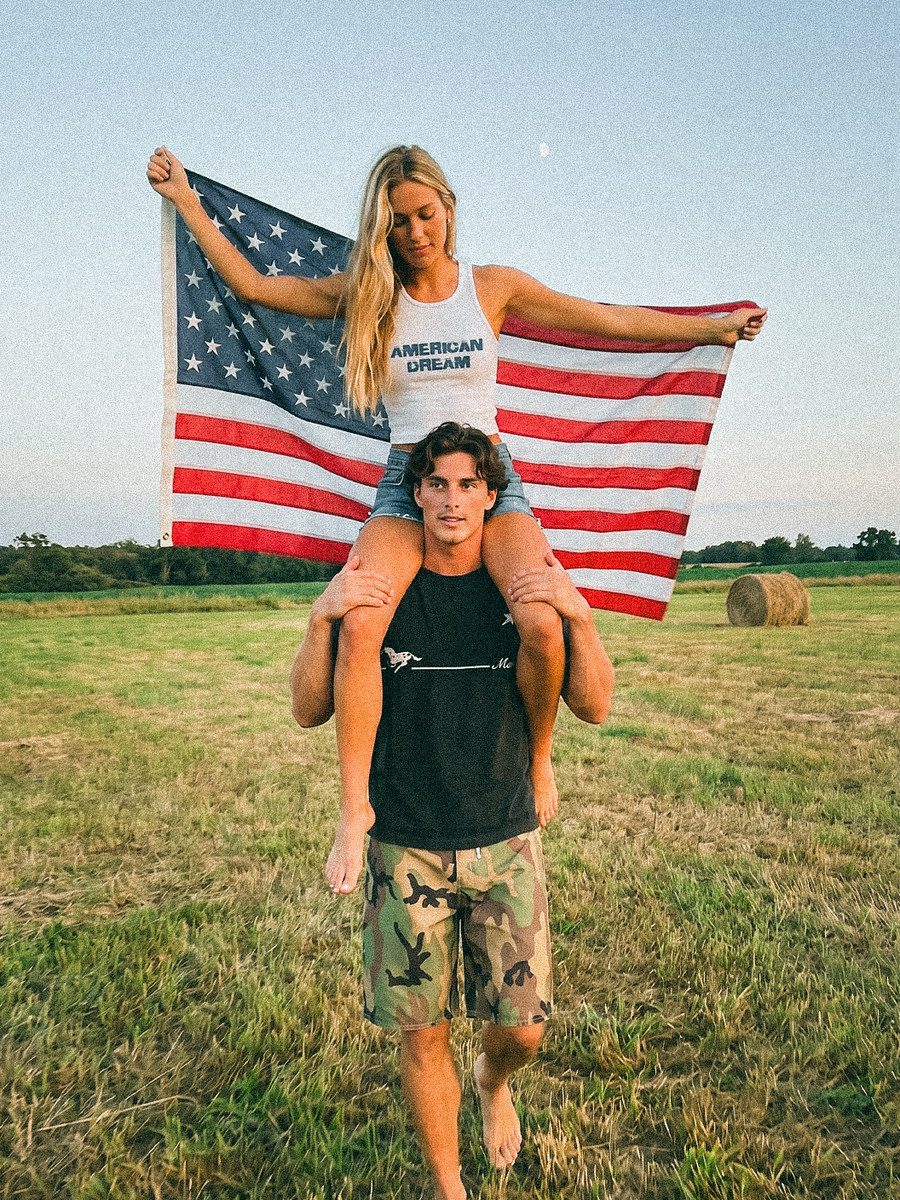 American Dream Tank styled on a model