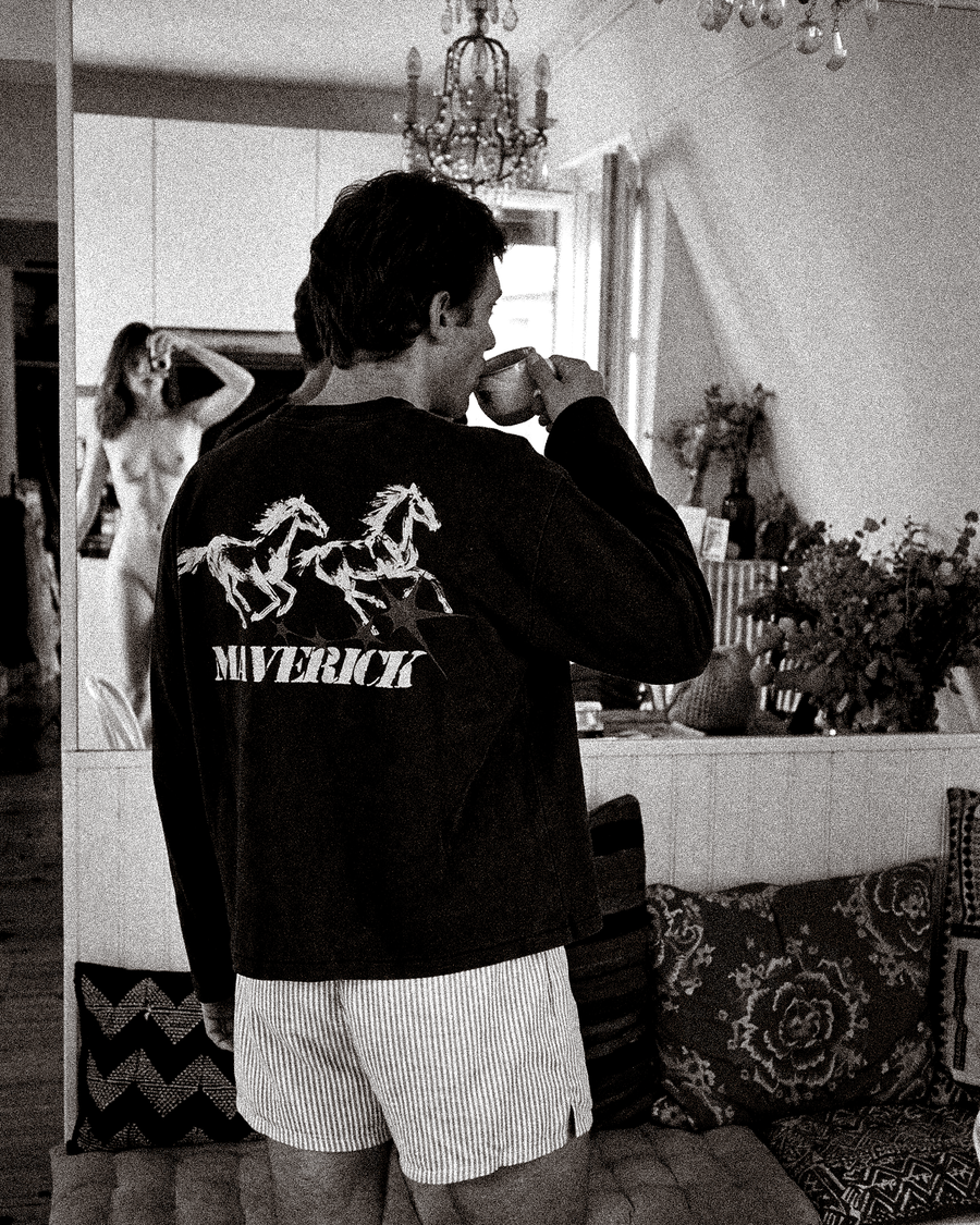 Unbridled Boxy LS Tee styled on a model
